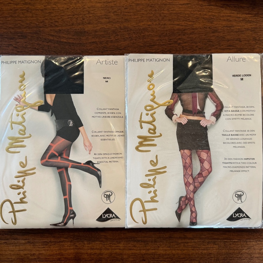 Philippe Matignon, 2 pairs Pantyhose, Artiste and Allure, M